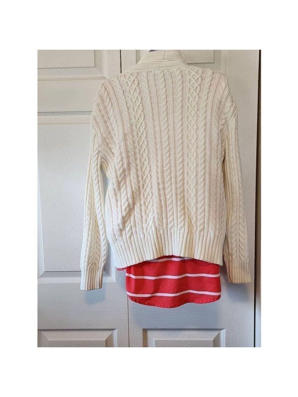 Chaps White Ribbed Sweater Large - Picture 3 of 8